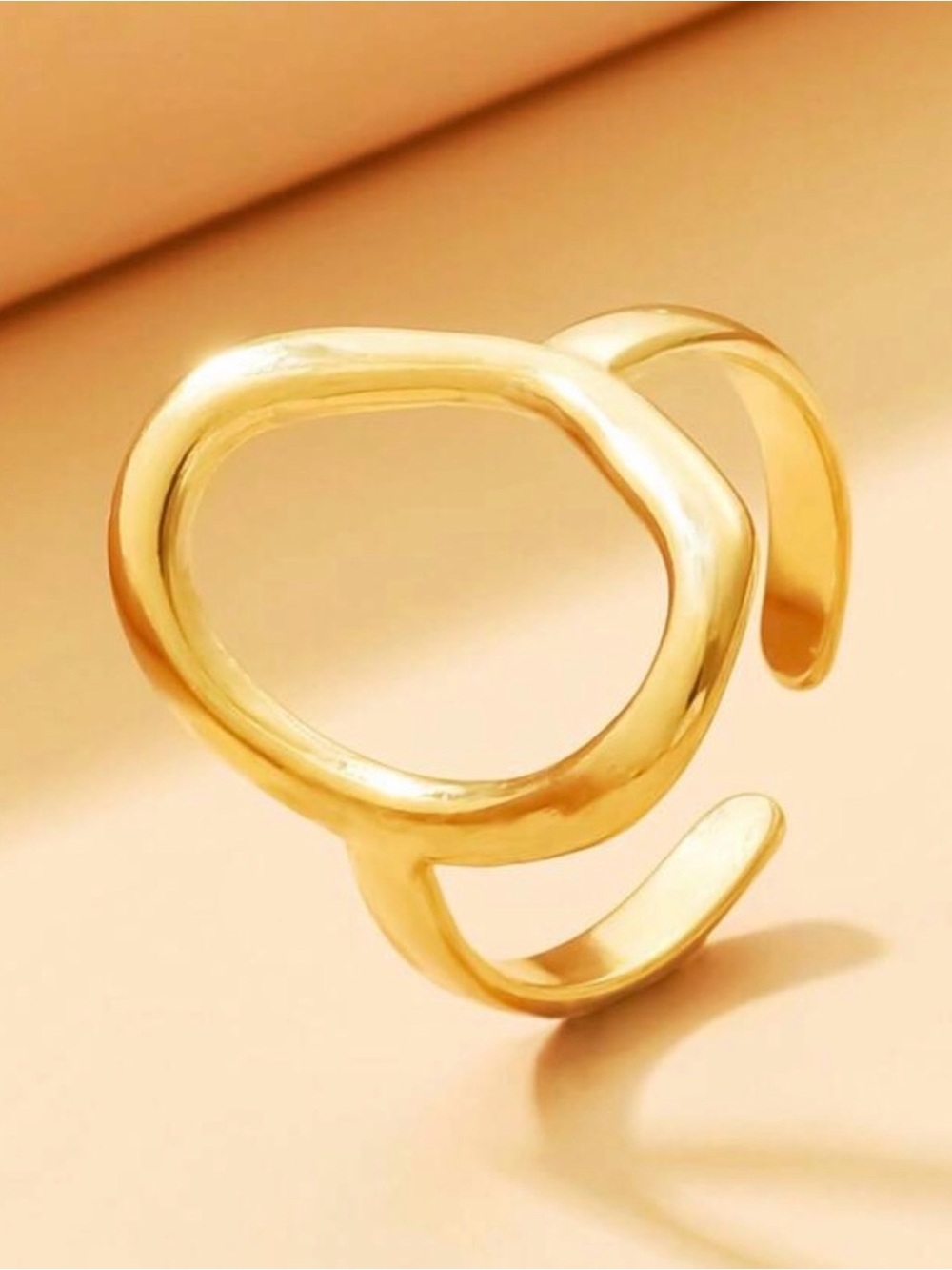 Real Gold plated Open Wave Adjustable Ring - Women's
Fashion Jewelry